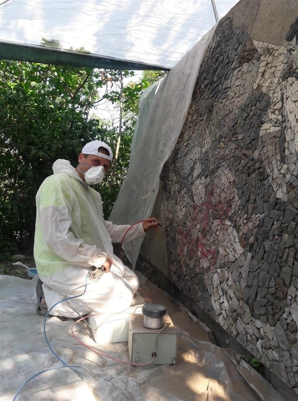 Restaurování kamenné mozaiky Barrandov